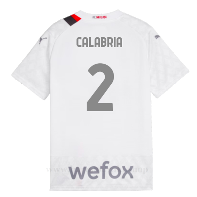 Billige Fotballdrakter AC Milan CALABRIA #2 Borte Draktsett 2023-2024