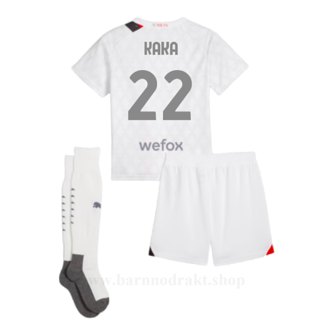 Billige Fotballdrakter AC Milan Barn KAKA #22 Borte Draktsett 2023-2024
