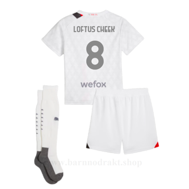 Billige Fotballdrakter AC Milan Barn LOFTUS CHEEK #8 Borte Draktsett 2023-2024
