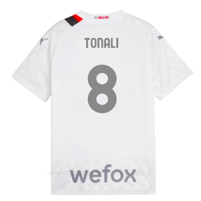 Billige Fotballdrakter AC Milan TONALI #8 Borte Draktsett 2023-2024