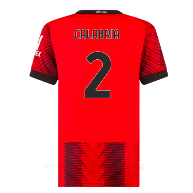 Billige Fotballdrakter AC Milan CALABRIA #2 Hjemme Draktsett 2023-2024