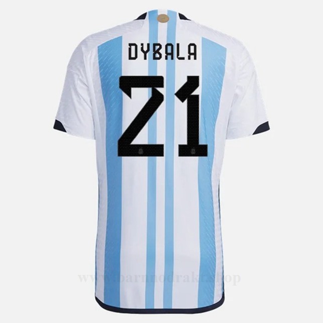 Billige Fotballdrakter Argentina DYBALA #21 Hjemme Draktsett VM 2022