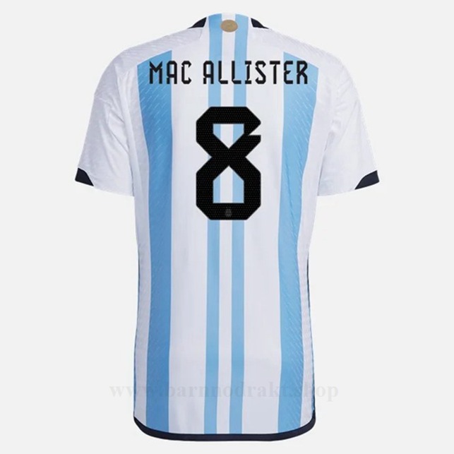Billige Fotballdrakter Argentina MAC ALLISTER #8 Hjemme Draktsett VM 2022