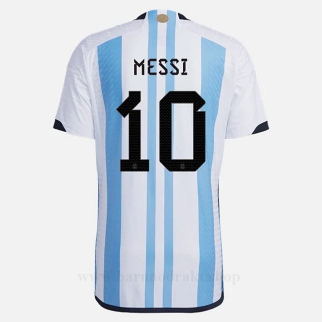 Billige Fotballdrakter Argentina MESSI #10 Hjemme Draktsett VM 2022