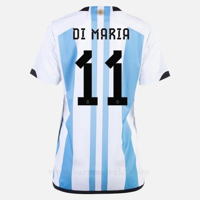Billige Fotballdrakter Argentina Dame DI MARIA #11 Hjemme Draktsett VM 2022