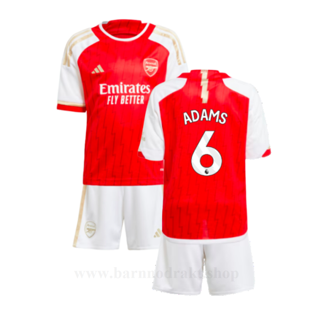 Billige Fotballdrakter Arsenal Barn ADAMS #6 Hjemme Draktsett 2023-2024