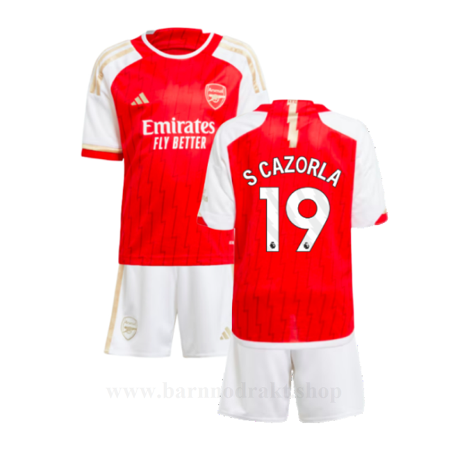 Billige Fotballdrakter Arsenal Barn S CAZORLA #19 Hjemme Draktsett 2023-2024