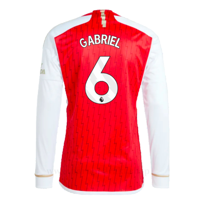Billige Fotballdrakter Arsenal GABRIEL #6 Hjemme Draktsett Langermet 2023-2024