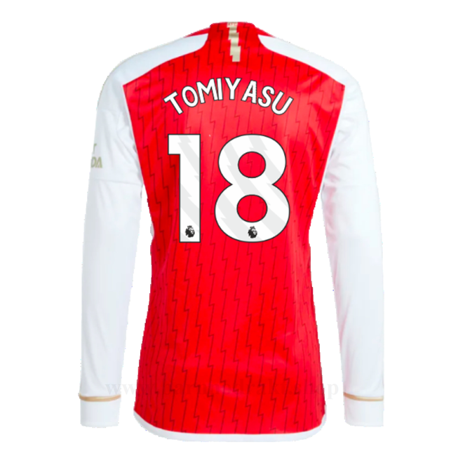 Billige Fotballdrakter Arsenal TOMIYASU #18 Hjemme Draktsett Langermet 2023-2024