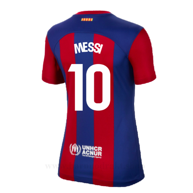 Billige Fotballdrakter FC Barcelona Dame MESSI #10 Hjemme Draktsett 2023-2024