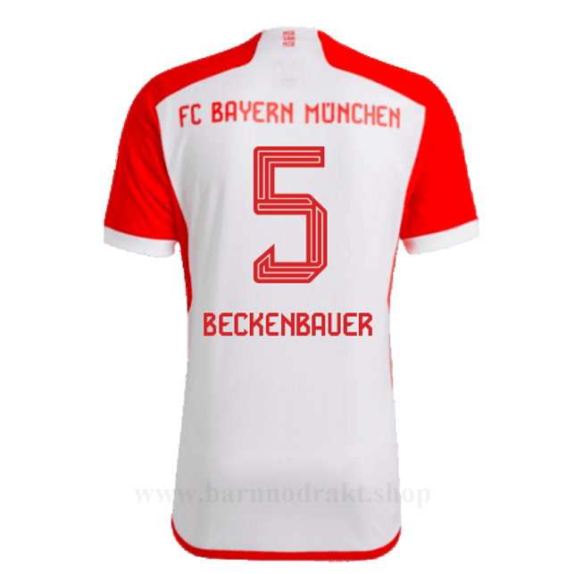 Billige Fotballdrakter FC Bayern München BECKENBAUER #5 Hjemme Draktsett 2023-2024