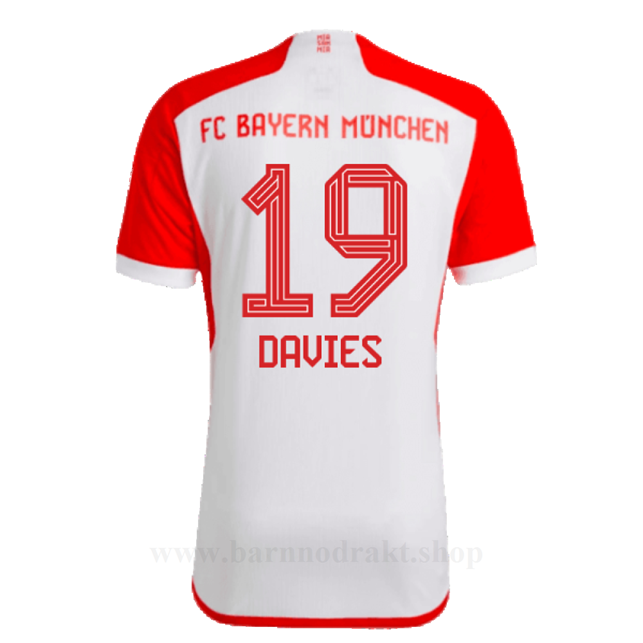 Billige Fotballdrakter FC Bayern München DAVIES #19 Hjemme Draktsett 2023-2024