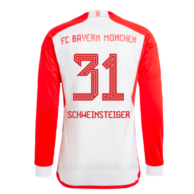 Billige Fotballdrakter FC Bayern München SCHWEINSTEIGER #31 Hjemme Draktsett Langermet 2023-2024