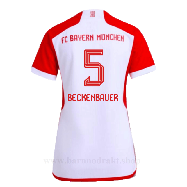 Billige Fotballdrakter FC Bayern München Dame BECKENBAUER #5 Hjemme Draktsett 2023-2024