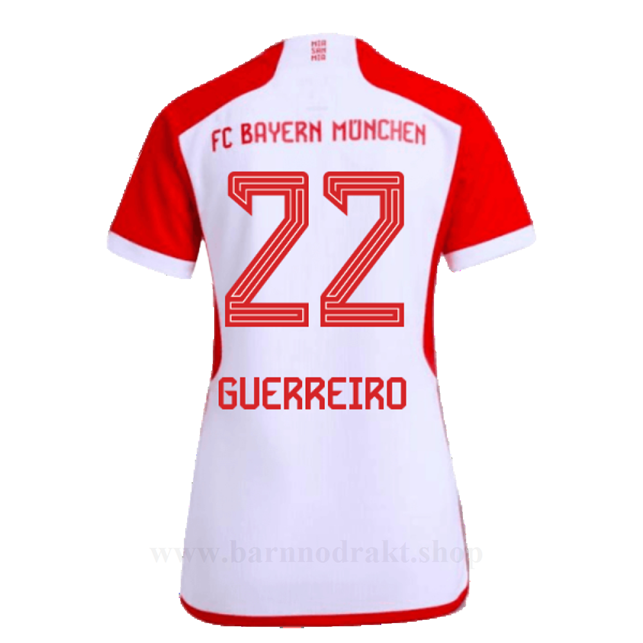 Billige Fotballdrakter FC Bayern München Dame GUERREIRO #22 Hjemme Draktsett 2023-2024