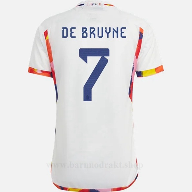 Billige Fotballdrakter Belgia DE BRUYNE #7 Borte Draktsett VM 2022