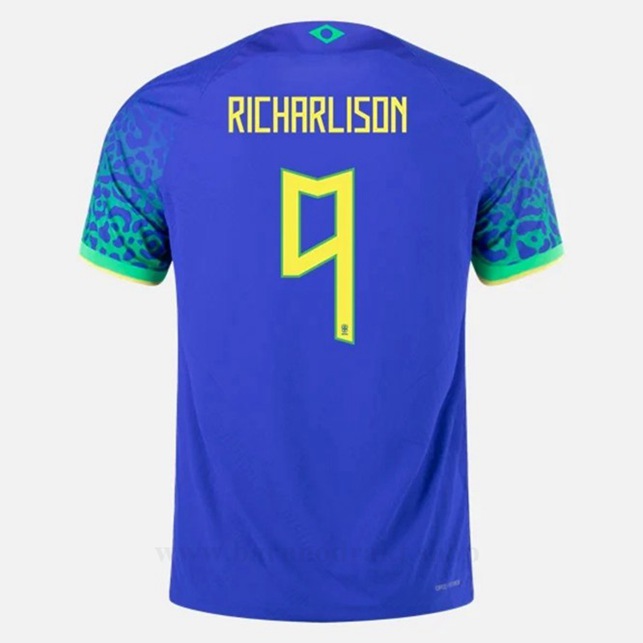 Billige Fotballdrakter Brasil RICHARLISON #9 Borte Draktsett VM 2022