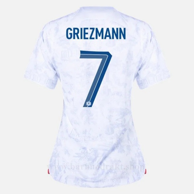Billige Fotballdrakter Frankrike Dame GRIEZMANN #7 Borte Draktsett VM 2022