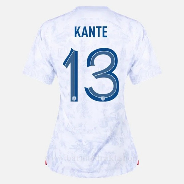 Billige Fotballdrakter Frankrike Dame KANTE #13 Borte Draktsett VM 2022