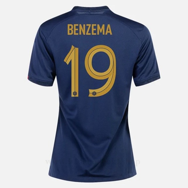 Billige Fotballdrakter Frankrike Dame BENZEMA #19 Hjemme Draktsett VM 2022