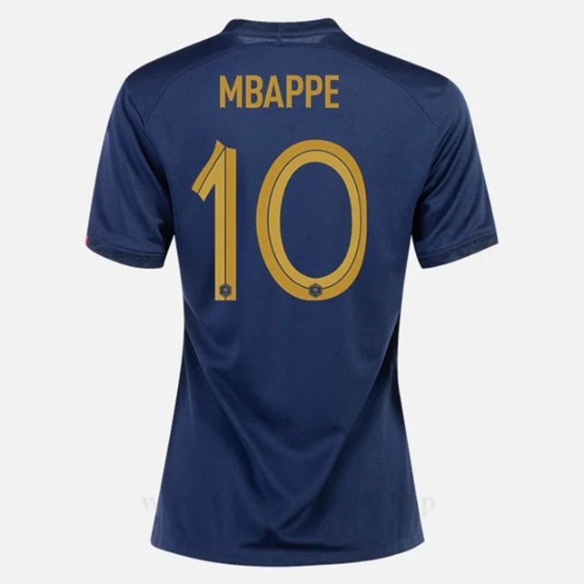 Billige Fotballdrakter Frankrike Dame MBAPPE #10 Hjemme Draktsett VM 2022