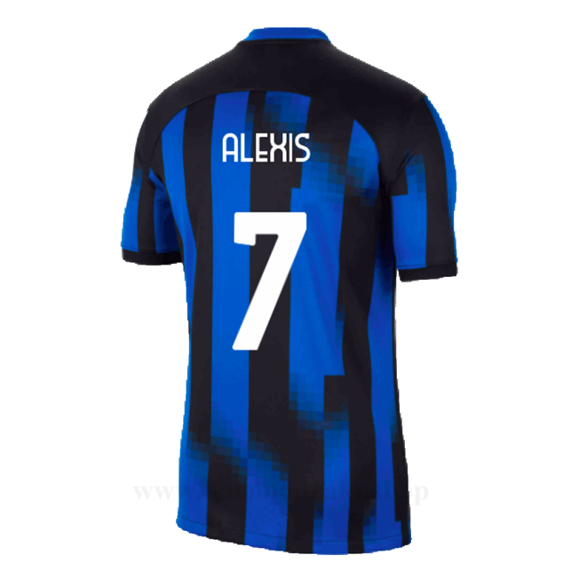 Billige Fotballdrakter Inter Milan ALEXIS #7 Hjemme Draktsett 2023-2024