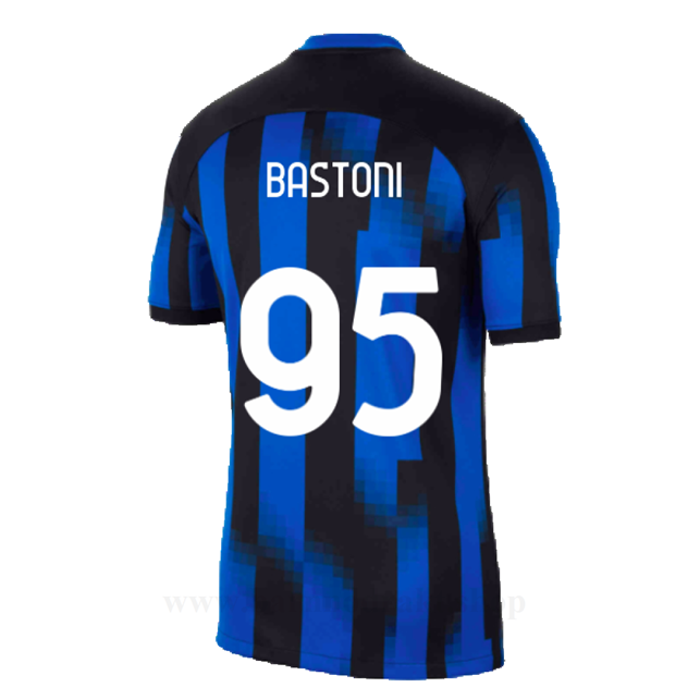 Billige Fotballdrakter Inter Milan BASTONI #95 Hjemme Draktsett 2023-2024