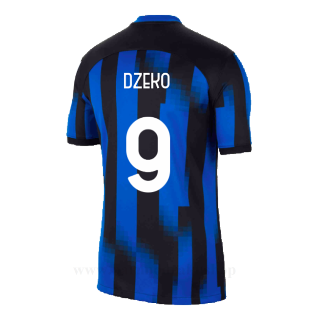 Billige Fotballdrakter Inter Milan DZEKO #9 Hjemme Draktsett 2023-2024