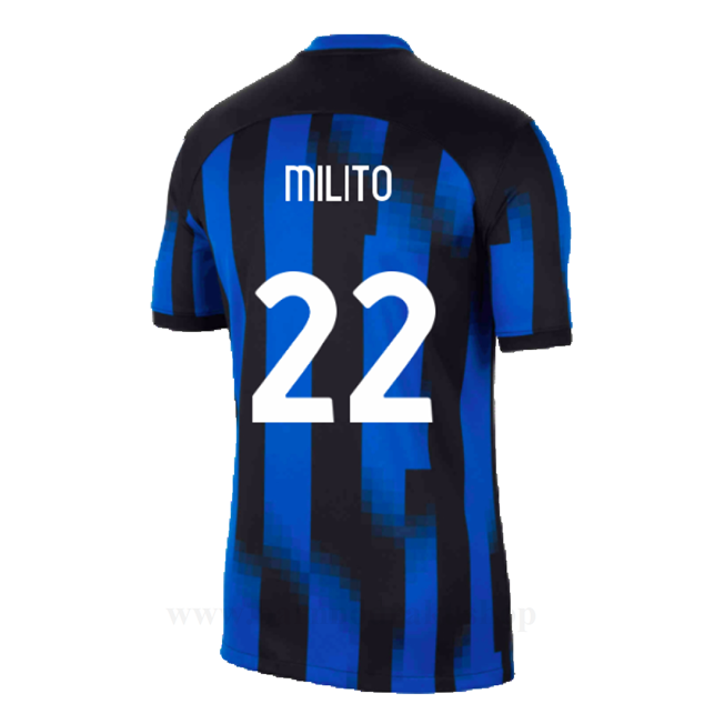 Billige Fotballdrakter Inter Milan MILITO #22 Hjemme Draktsett 2023-2024