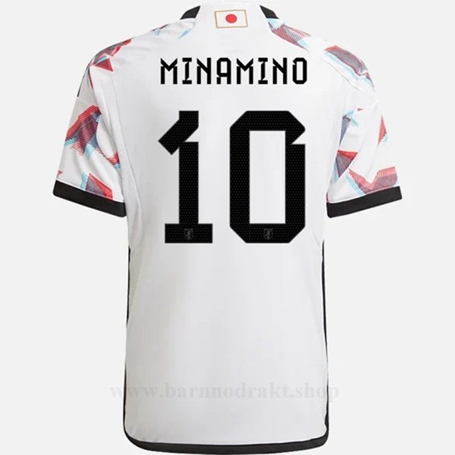 Billige Fotballdrakter Japan MINAMINO #10 Borte Draktsett VM 2022