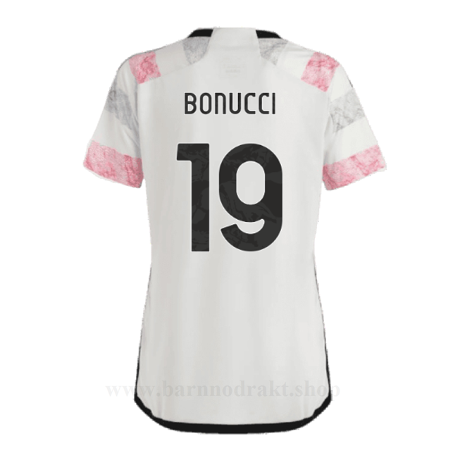 Billige Fotballdrakter Juventus Dame BONUCCI #19 Borte Draktsett 2023-2024