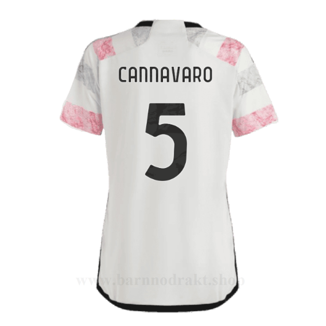 Billige Fotballdrakter Juventus Dame CANNAVARO #5 Borte Draktsett 2023-2024