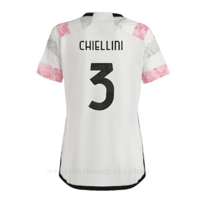Billige Fotballdrakter Juventus Dame CHIELLINI #3 Borte Draktsett 2023-2024