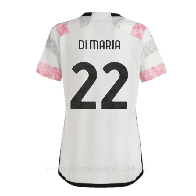 Billige Fotballdrakter Juventus Dame DI MARIA #22 Borte Draktsett 2023-2024