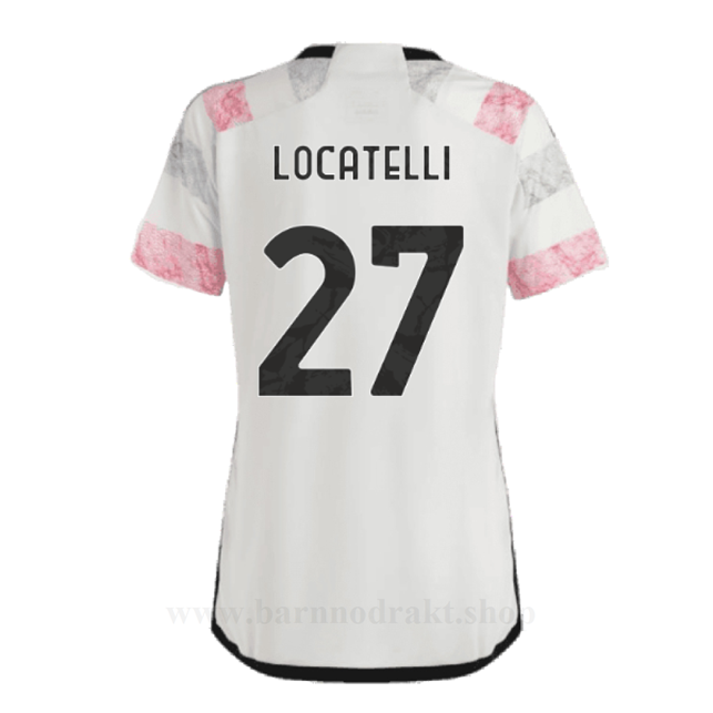 Billige Fotballdrakter Juventus Dame LOCATELLI #27 Borte Draktsett 2023-2024