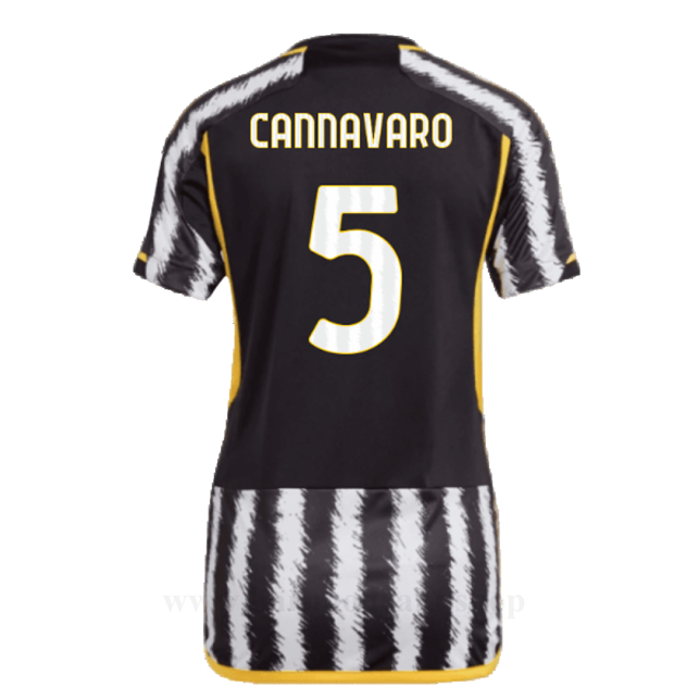 Billige Fotballdrakter Juventus Dame CANNAVARO #5 Hjemme Draktsett 2023-2024