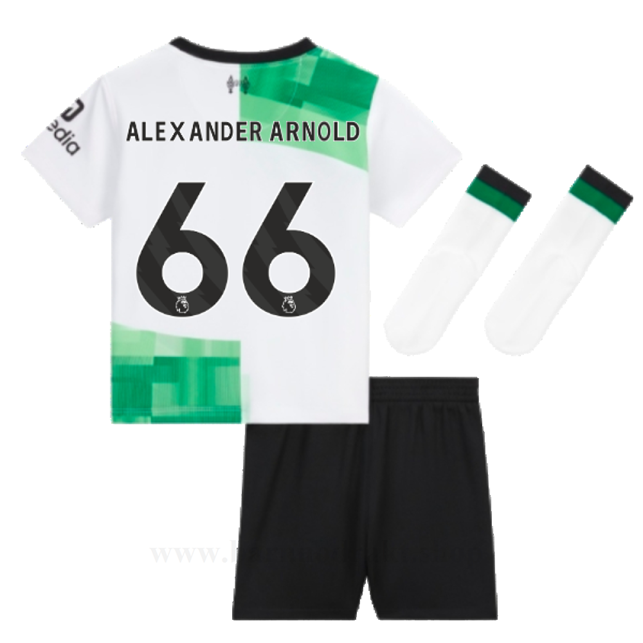 Billige Fotballdrakter Liverpool Barn ALEXANDER ARNOLD #66 Borte Draktsett 2023-2024