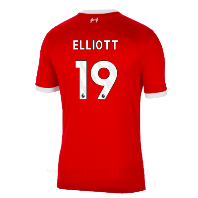 Billige Fotballdrakter Liverpool ELLIOTT #19 Hjemme Draktsett 2023-2024