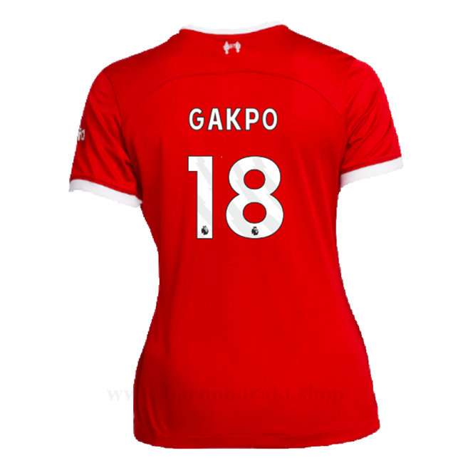 Billige Fotballdrakter Liverpool Dame GAKPO #18 Hjemme Draktsett 2023-2024
