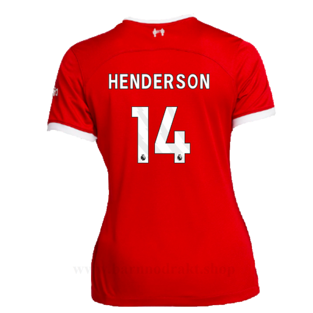 Billige Fotballdrakter Liverpool Dame HENDERSON #14 Hjemme Draktsett 2023-2024