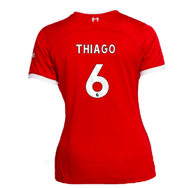Billige Fotballdrakter Liverpool Dame THIAGO #6 Hjemme Draktsett 2023-2024