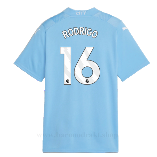 Billige Fotballdrakter Manchester City RODRIGO #16 Hjemme Draktsett 2023-2024