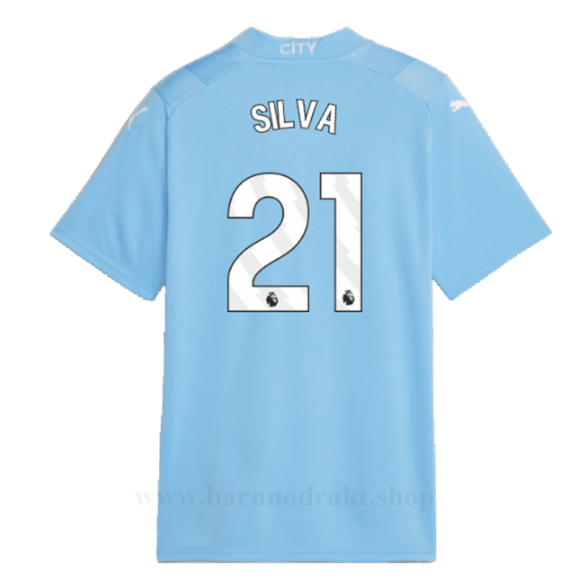 Billige Fotballdrakter Manchester City SILVA #21 Hjemme Draktsett 2023-2024