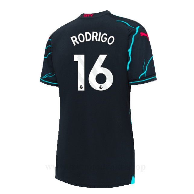 Billige Fotballdrakter Manchester City Dame RODRIGO #16 Tredje Draktsett 2023-2024