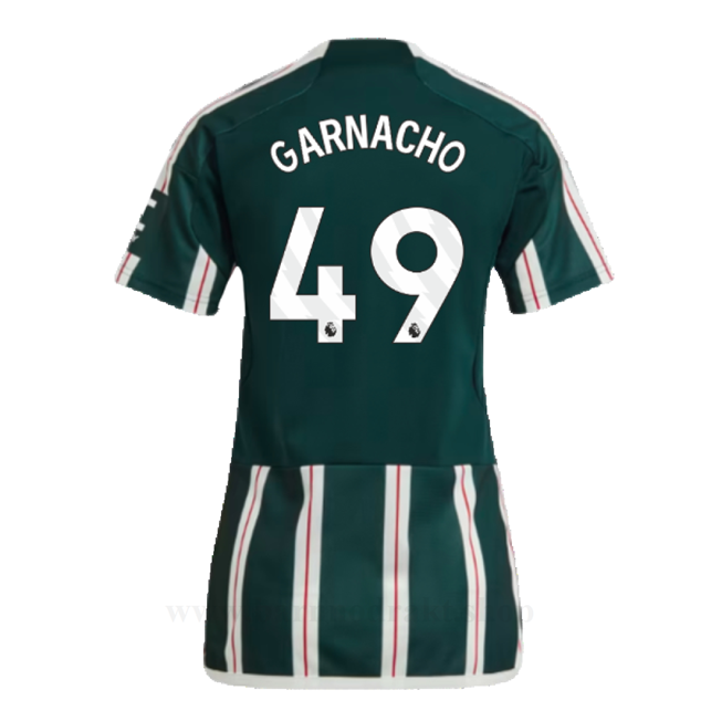 Billige Fotballdrakter Manchester United Dame GARNACHO #49 Borte Draktsett 2023-2024
