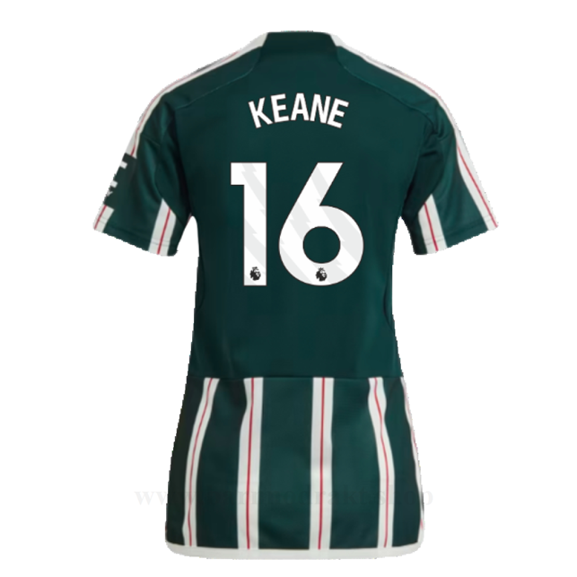Billige Fotballdrakter Manchester United Dame KEANE #16 Borte Draktsett 2023-2024