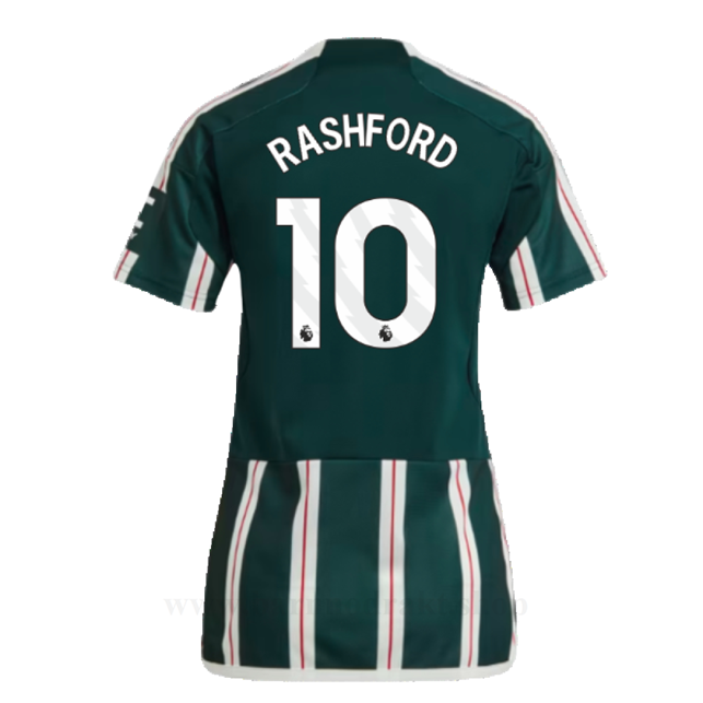 Billige Fotballdrakter Manchester United Dame RASHFORD #10 Borte Draktsett 2023-2024