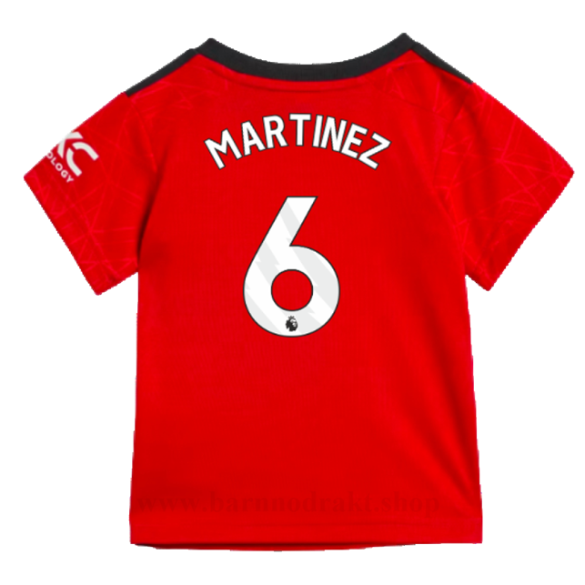 Billige Fotballdrakter Manchester United Barn MARTINEZ #6 Hjemme Draktsett 2023-2024