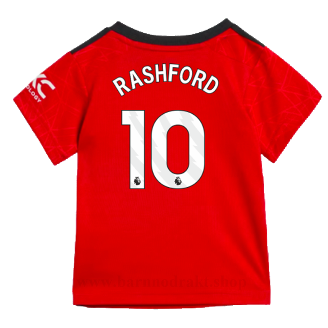 Billige Fotballdrakter Manchester United Barn RASHFORD #10 Hjemme Draktsett 2023-2024