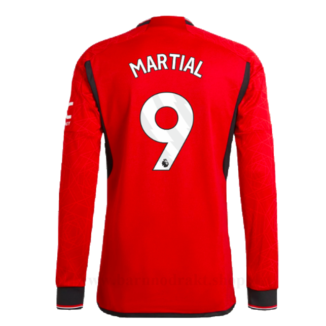 Billige Fotballdrakter Manchester United MARTIAL #9 Hjemme Draktsett Langermet 2023-2024